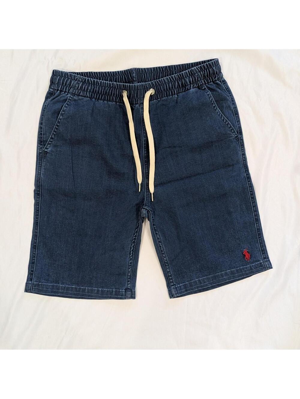 $131 Polo Ralph Lauren Prepster Denim Shorts Mens XL Blue Drawstring Pony NWOT - Picture 2 of 9